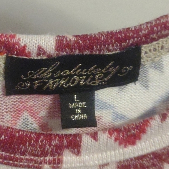 Absolutely Famous Colorful Chevron Pattern Top Size Large - Picture 7 of 9